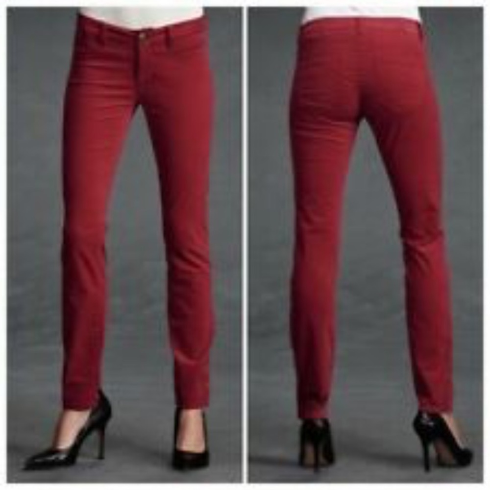 Cabi Crimson Red Cordiroy Pants 6